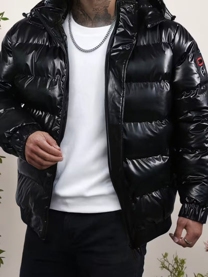 Men's Black Down Jacket – Winter Jacket with Hood