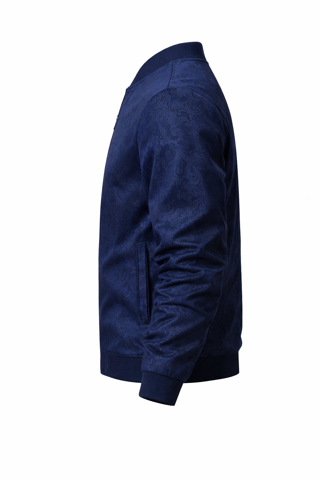 Men's Black Zip-Up Bomber Jacket – Elegant Design