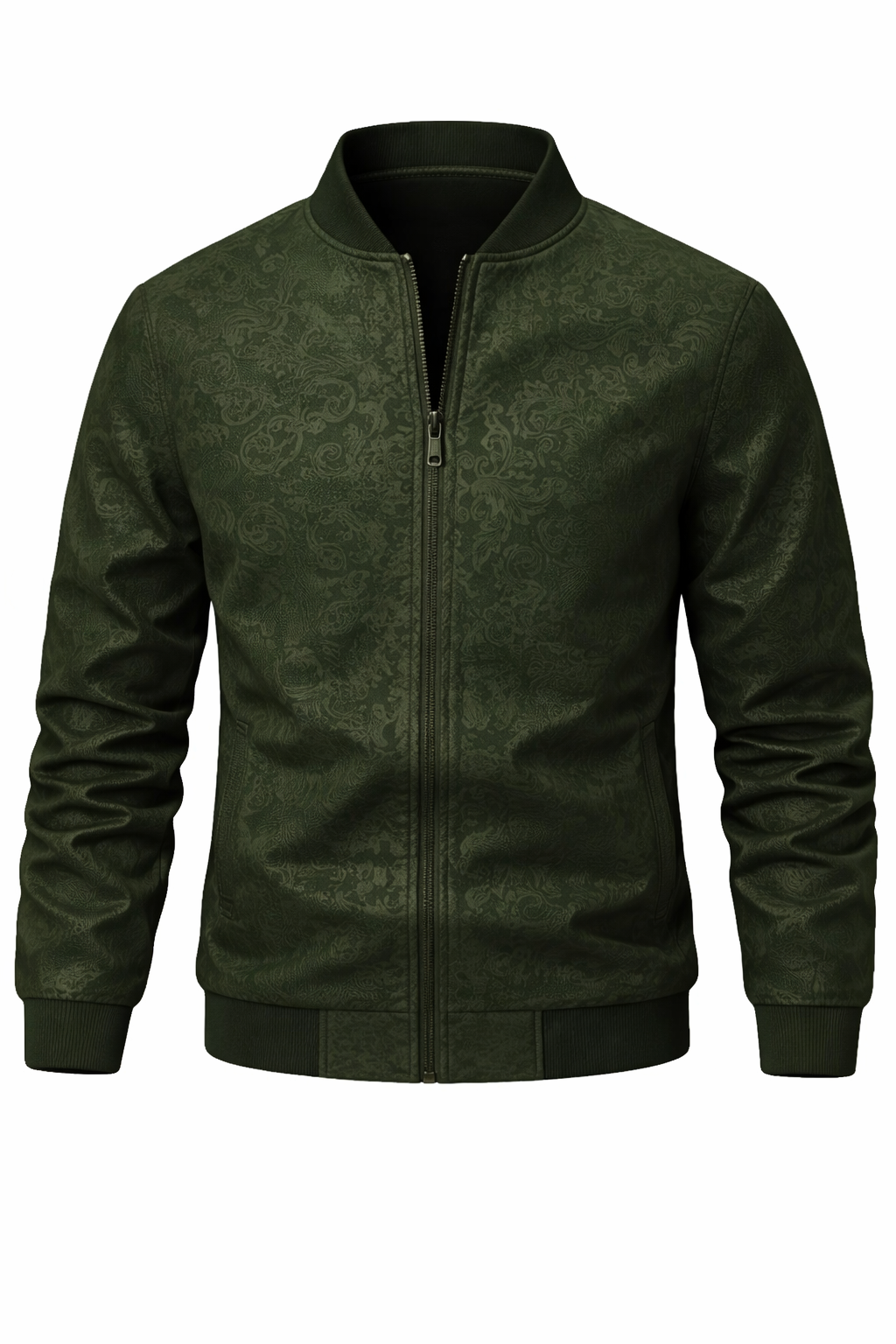 Men's Black Zip-Up Bomber Jacket – Elegant Design