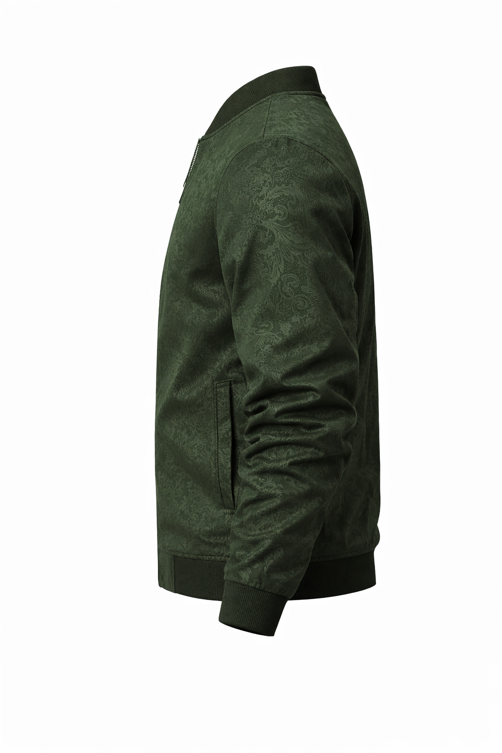 Men's Black Zip-Up Bomber Jacket – Elegant Design