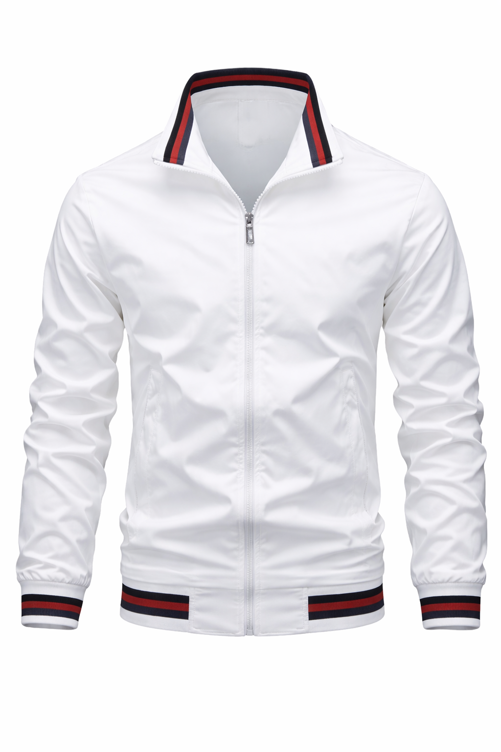 Men's Zip-Up Bomber Jacket – Minimal Sporty Style and Modern Fit