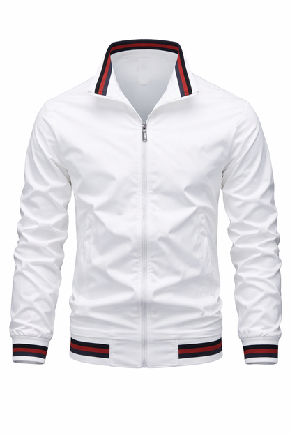 Men's Zip-Up Bomber Jacket – Minimal Sporty Style and Modern Fit
