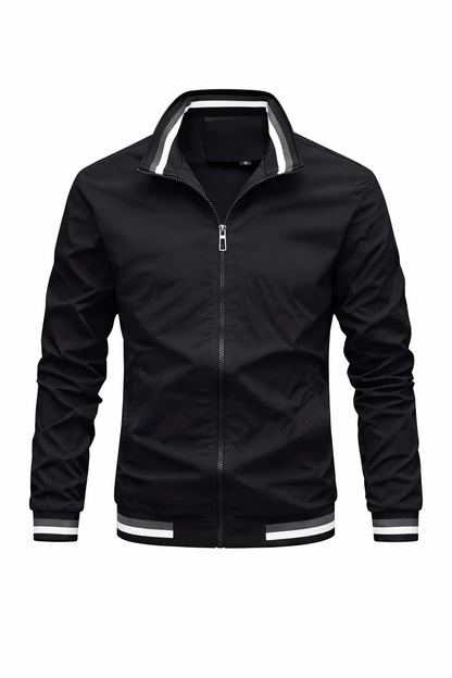 Men's Zip-Up Bomber Jacket – Minimal Sporty Style and Modern Fit