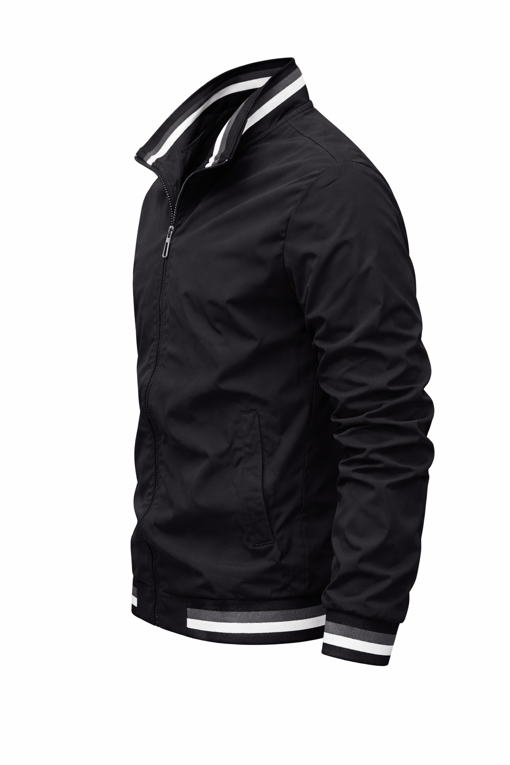 Men's Zip-Up Bomber Jacket – Minimal Sporty Style and Modern Fit